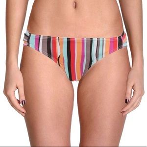 NWT Raisins Collection Cabana Stripe Low Rise Bikini Bottom Swim Medium